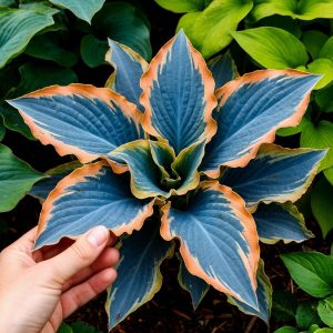 Хоста Океан Вью купить по цене от 960р. в интернет-магазине «Посадика» с доставкой почтой в в Верхняя Турае и по всей России – [изображение №1].